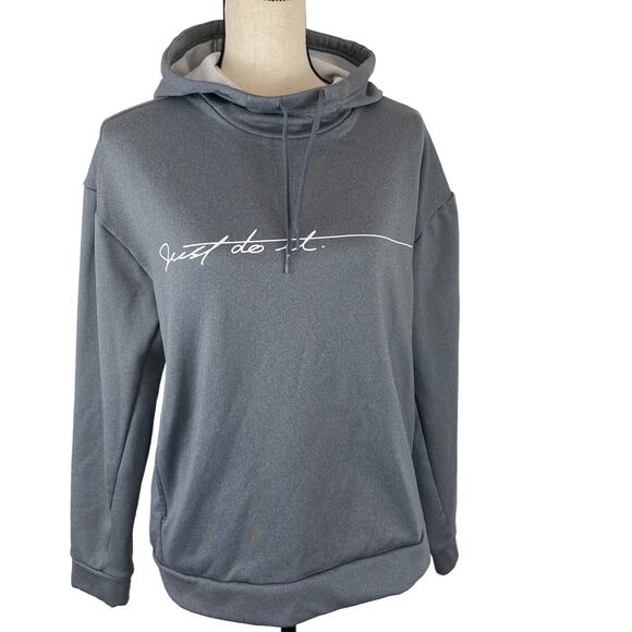 Nike Tops - Nike Therma Fleece Sweatshirt Gray Training Hoodie 929693 Just Do It Women Sm
